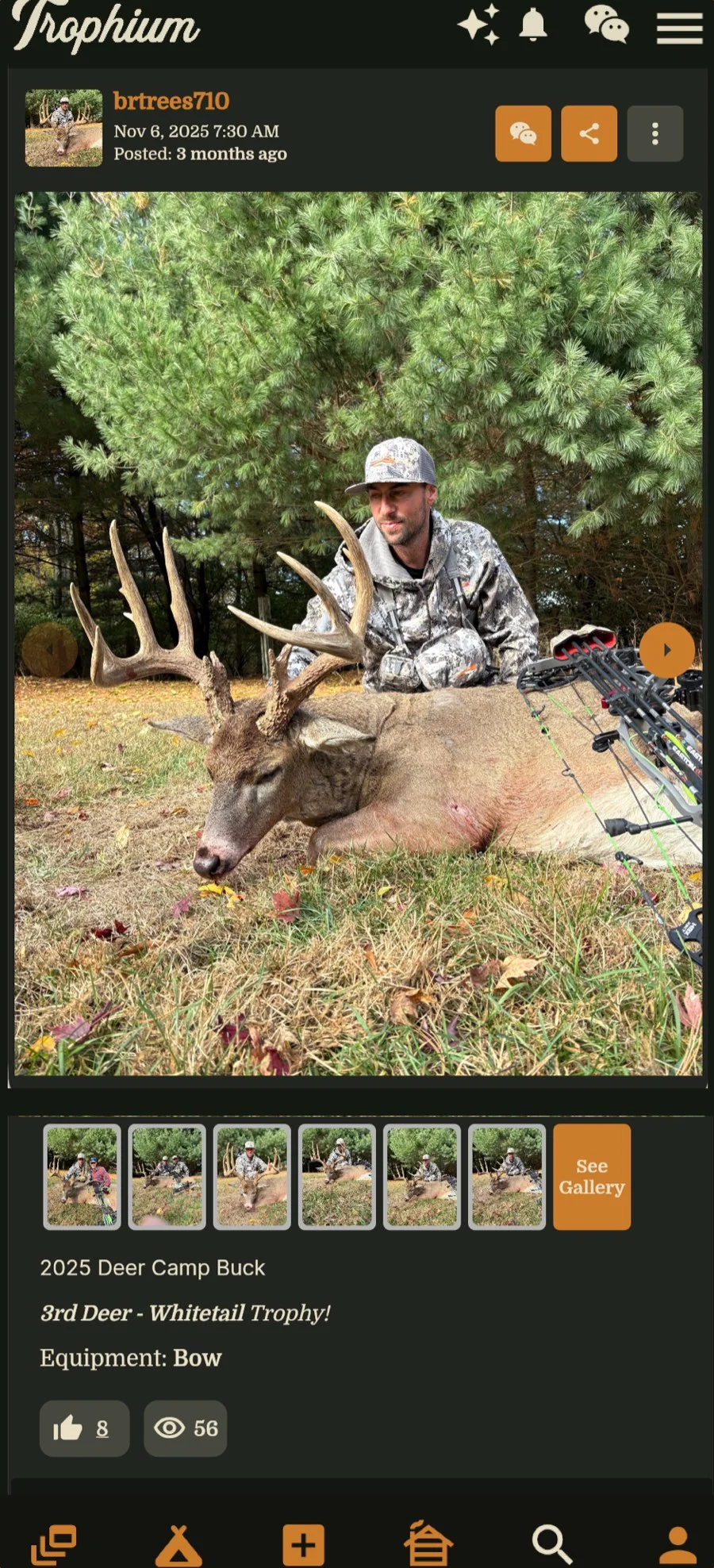 Logging a whitetail in the Trophium app